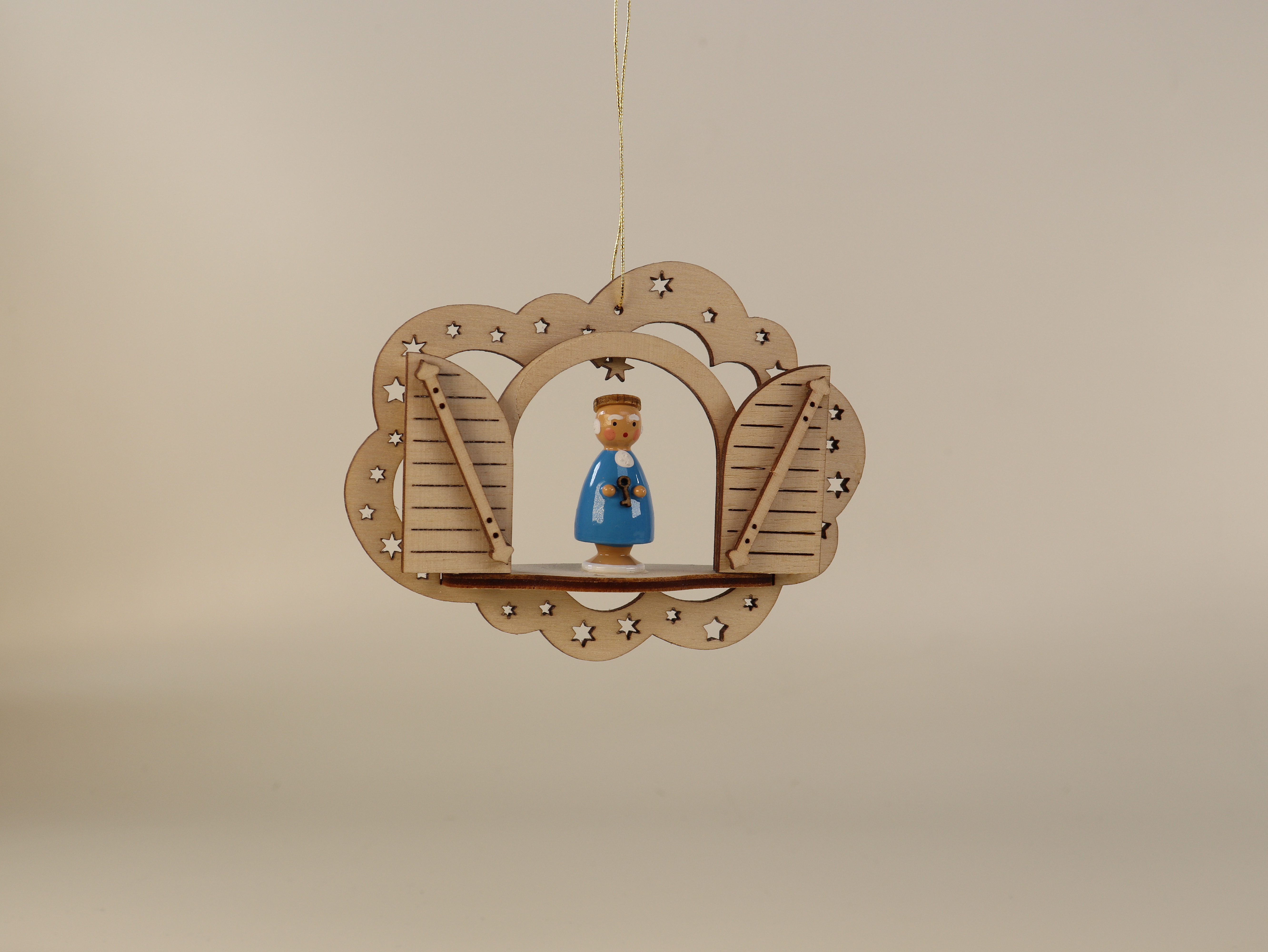 Baumschmuck „Himmelstor mit Petrus“ aus Holz, handbemalt