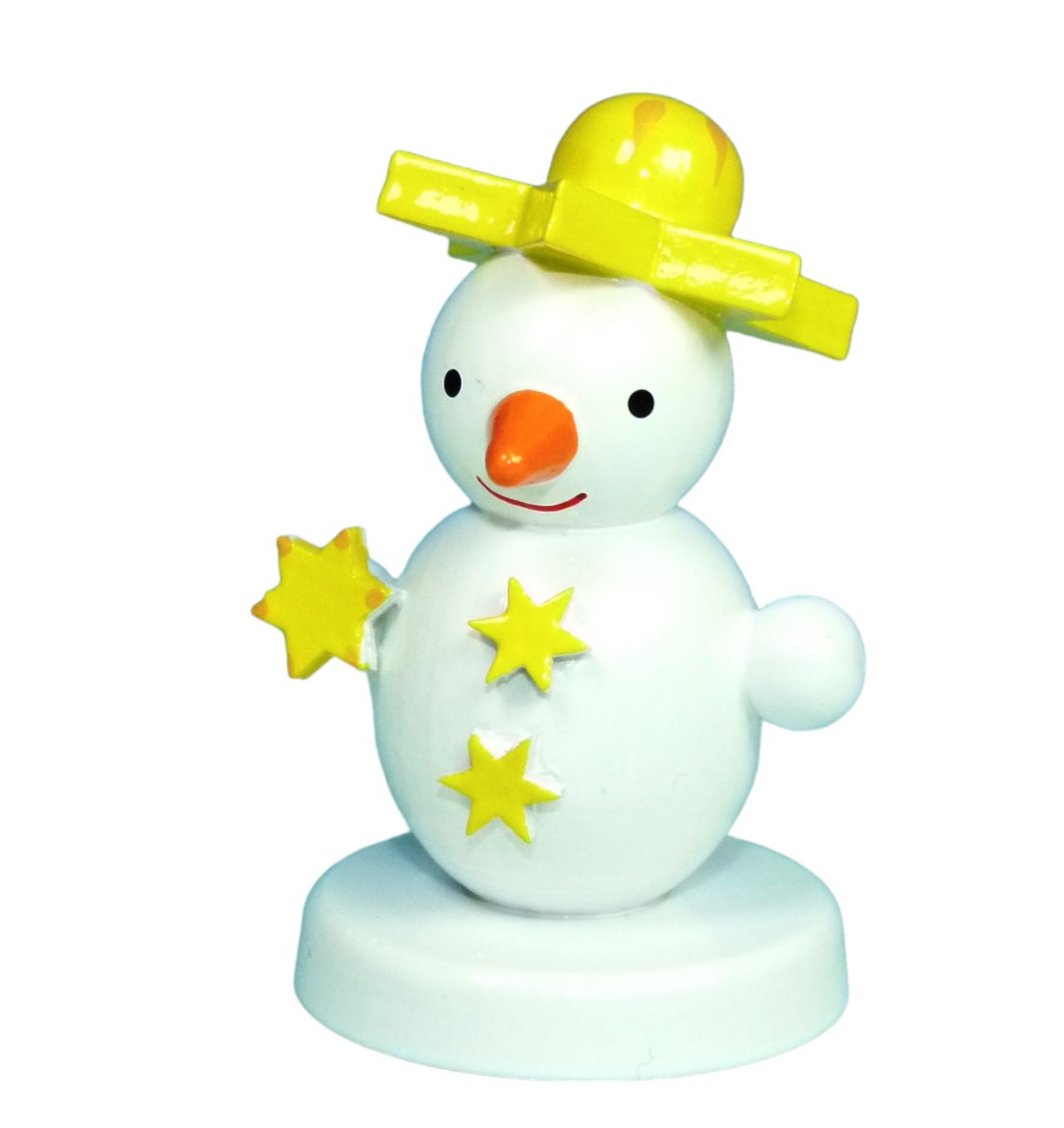 Schneemannfigur stehend mit Stern